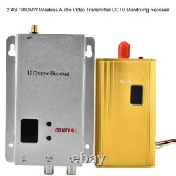 1.2G 1.5W Wireless Audio Video Transceiver CCTV Monitoring Transmitter Receiver