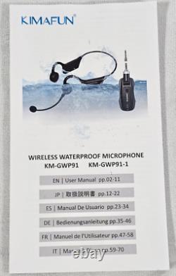 165ft Wireless Portable Headset Dual Microphones Waterproof 2.4G Jack 1 RX 2 TX