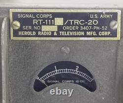 1952 Army Signal Corps Radio Receiver-Transmitter RT111-TRC-20 with PWRS PP-1067