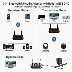 1Mii Bluetooth 5.0 Transmitter Receiver for Home Stereo TV HiFi Wireless Audi