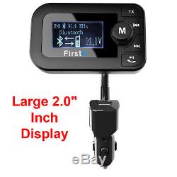 2.0 Bluetooth FM Car Transmitter Wireless AUX Stereo Audio Receiver Radio USB