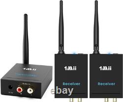 2.4GHz 1 TX + 2 RX Wireless Audio Transmitter and Receiver for TV, 20ms Ultra