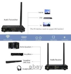 2.4GHz Wireless Audio Transmitter Receiver ARC Optical RCA 50M Bluetooth 5.3
