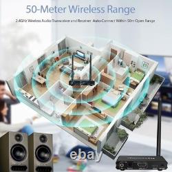 2.4GHz Wireless Audio Transmitter Receiver ARC Optical RCA 50M Bluetooth 5.3