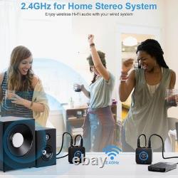 2.4GHz Wireless Audio Transmitter & Receiver Set 262ft Long Range Hi-Fi Sound