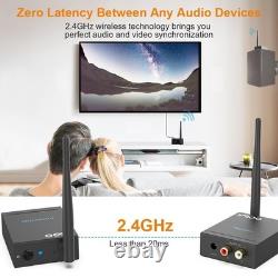 2.4GHz Wireless Audio Transmitter Receiver Set Home Sound System Upgrade
