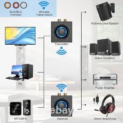 2.4GHz Wireless Audio Transmitter and Receiver 1 TX+1 RX for TV, 25ms Low Lat