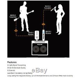 2.4GHz Wireless Transmitter Receiver System for Electric Guitar Bass Parts