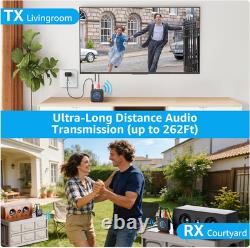 2.4Ghz (1 TX+2 RX) Wireless Audio Transmitter Receiver Set for TV, 25Ms Low Late