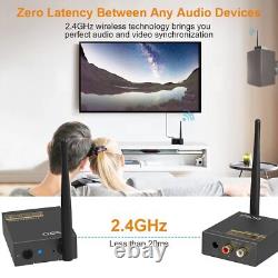 2.4Ghz Wireless Audio Transmitter Receiver, 48kHz/24bit HiFi Audio, 20ms Ultra