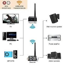 2.4Ghz Wireless Audio Transmitter Receiver for TV, 320ft Long Range 20ms Low