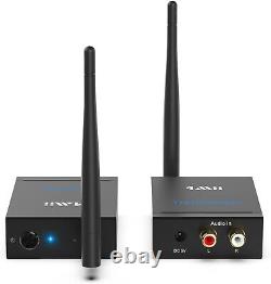 2.4Ghz Wireless Audio Transmitter Receiver for TV, 320ft Long Range 20ms Low