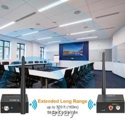2.4Ghz Wireless Audio Transmitter Receiver for TV, 320ft Long Range 20ms Low