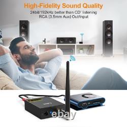 2.4Ghz Wireless Audio Transmitter Receiver for TV, 320ft Long Range 20ms Low