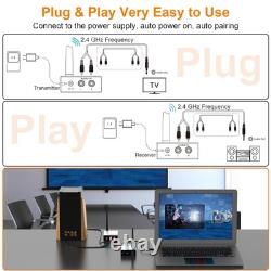 2.4Ghz Wireless Audio Transmitter Receiver for TV, 320ft Long Range 20ms Low