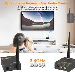 2.4Ghz Wireless Audio Transmitter Receiver for Tv, 192Khz/24Bit Hifi Audi