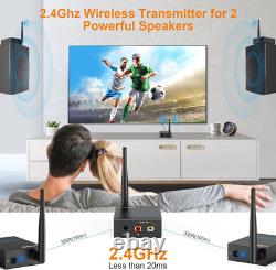 2.4Ghz Wireless Audio Transmitter and Receiver (1 TX+2 RX), 2 Receivers for Two