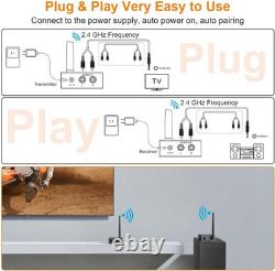 2.4Ghz Wireless Audio Transmitter and Receiver (1 TX+2 RX), 2 Receivers for Two