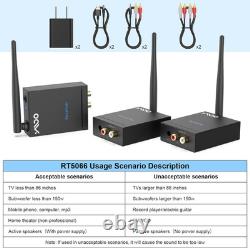 2.4Ghz Wireless Audio Transmitter and Receiver (1 TX+2 RX), 2 Receivers for Two