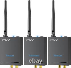 2.4Ghz Wireless Audio Transmitter and Receiver (1 TX+2 RX), 2 Receivers for Two