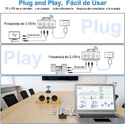2.4Ghz Wireless Audio Transmitter and Receiver, 200Ft Long Range, 25Ms Low Laten