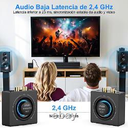 2.4Ghz Wireless Audio Transmitter and Receiver, 200Ft Long Range, 25Ms Low Laten