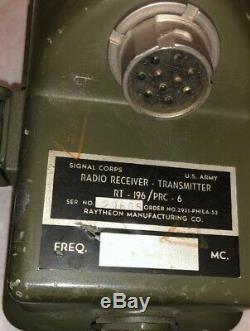 2 Vietnam US Army Signal Rt-196/PRC 6 Radio Receiver Transmitter Walkie Talkie