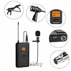 20-Channel UHF Wireless Lapel Microphone System With Transmitter Camera/Phones