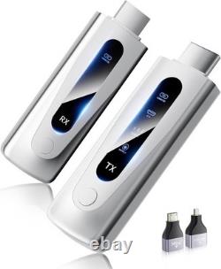 2025 Upgraded Wireless HDMI Transmitter and Receiver 328FT/100M, LED Silver