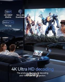 2025 Upgraded Wireless HDMI Transmitter and Receiver 328FT/100M, LED Silver