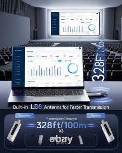 2025 Upgraded Wireless HDMI Transmitter and Receiver 328FT/100M, LED Silver