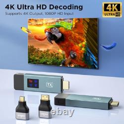 2025 Upgraded Wireless HDMI Transmitter and Receiver, LED Display, 4K Decode 108