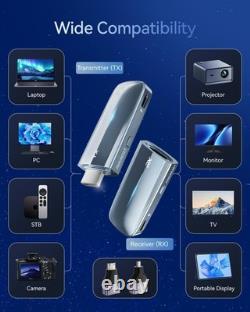 2027 Upgrade Wireless HDMI Transmitter and Receiver 400FT/120M, LDS Antenna Low