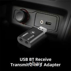 2IN1 3.5mm Bluetooth 5.0 Transmitter Receiver Car Wireless Audio Adapter USB Lot