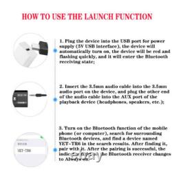 2IN1 3.5mm Bluetooth 5.0 Transmitter Receiver Car Wireless Audio Adapter USB Lot