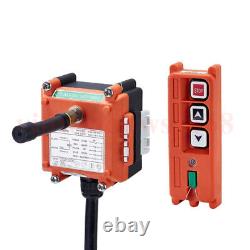 2Key Wireless Radio Lift Hoist Crane Remote Control Transmitter&Receiver F21-2S