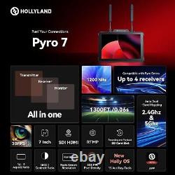 2pc Hollyland Pyro 7 Wireless Video Transmitter& Receiver& 7in Cam Field Monitor