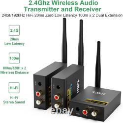 3-In-1 2.4Ghz Wireless Audio Transmitter and Receiver for TV, 20Ms Ultra Low Del