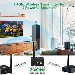 3-in-1 2.4GHz Wireless Audio Transmitter and Receiver for TV, 20ms Ultra Low