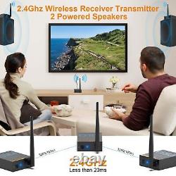 3-in-1 2.4Ghz Wireless Audio Transmitter Receiver for 2 Subwoofer/Active Spea