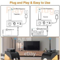 3-in-1 2.4Ghz Wireless Audio Transmitter Receiver for 2 Subwoofer/Active Spea