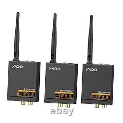 3 in 1 2.4Ghz Wireless Audio Transmitter and Receiver, 2 Receivers for Two