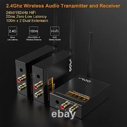 3 in 1 2.4Ghz Wireless Audio Transmitter and Receiver, 2 Receivers for Two