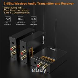 3 in 1 2.4Ghz Wireless Audio Transmitter and Receiver, 2 Receivers for Two Spe
