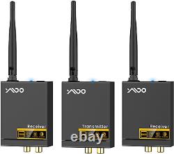 3 in 1 2.4Ghz Wireless Audio Transmitter and Receiver, 2 Receivers for Two Speake