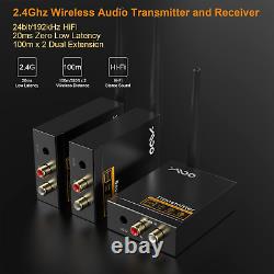 3 in 1 2.4Ghz Wireless Audio Transmitter and Receiver, 2 Receivers for Two Speake