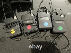 4 Audio-Technica ATW-R2100 UHF Wireless Receiver Lot with Bodypack Transmitters