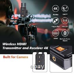 4K Wireless HDMI Transmitter & Receiver Plug &Play 1300FT LOS Range 0.1S Latency