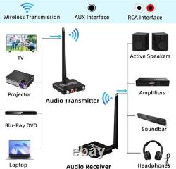 5.8GHz Wireless RCA AUX Audio Transmitter Receiver Low Latency 164ft TV Speaker