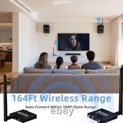 5.8GHz Wireless RCA AUX Audio Transmitter Receiver Low Latency 164ft TV Speaker